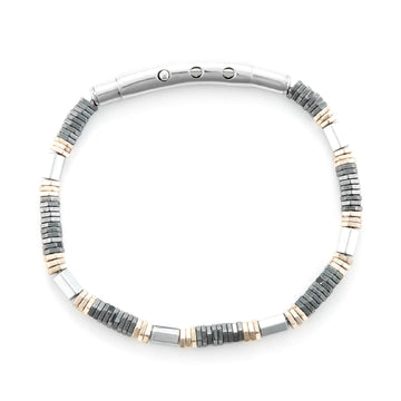 Bracciale uomo 4US Cesare Paciotti in acciaio con ematite rosé, chiara e scura 4UBR6457-1