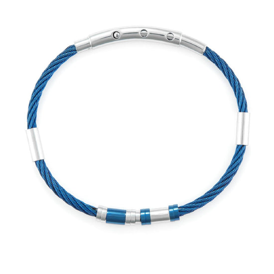 Bracciale rigido 4US Cesare Paciotti uomo in acciaio con pvd blu 4UBR6742-1