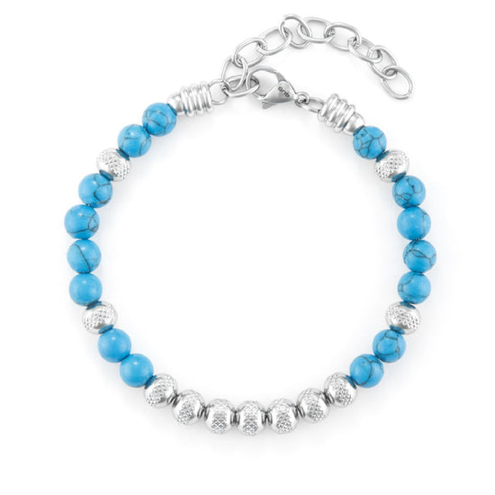 Bracciale con pietre 4US Cesare Paciotti uomo acciaio pietre e turchese 4UBR6750-1