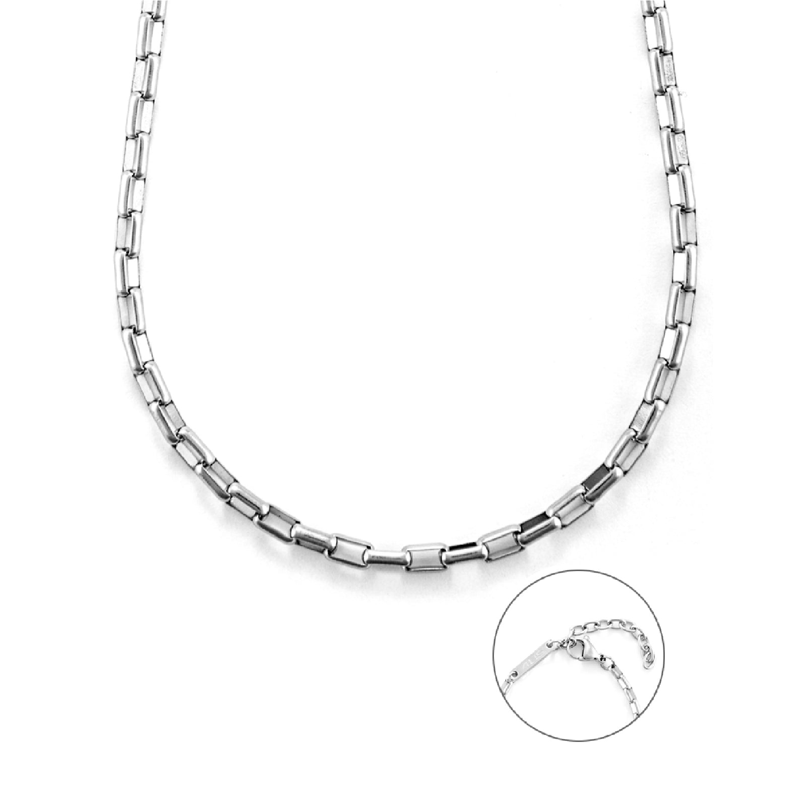 Collana uomo 4US Cesare Paciotti in acciaio con maglie rettangolari 4UCL6402