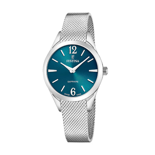 Orologio Festina acciaio a maglia mesh con quadrante verde MISURA UNICA
