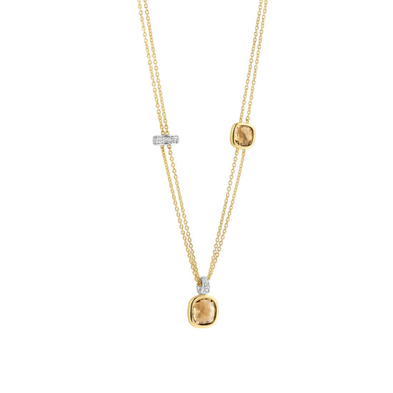 Collana catena Ti Sento in argento placcato oro e zirconi MISURA UNICA