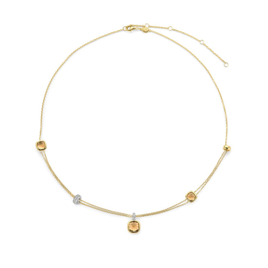 Collana catena Ti Sento in argento placcato oro e zirconi MISURA UNICA