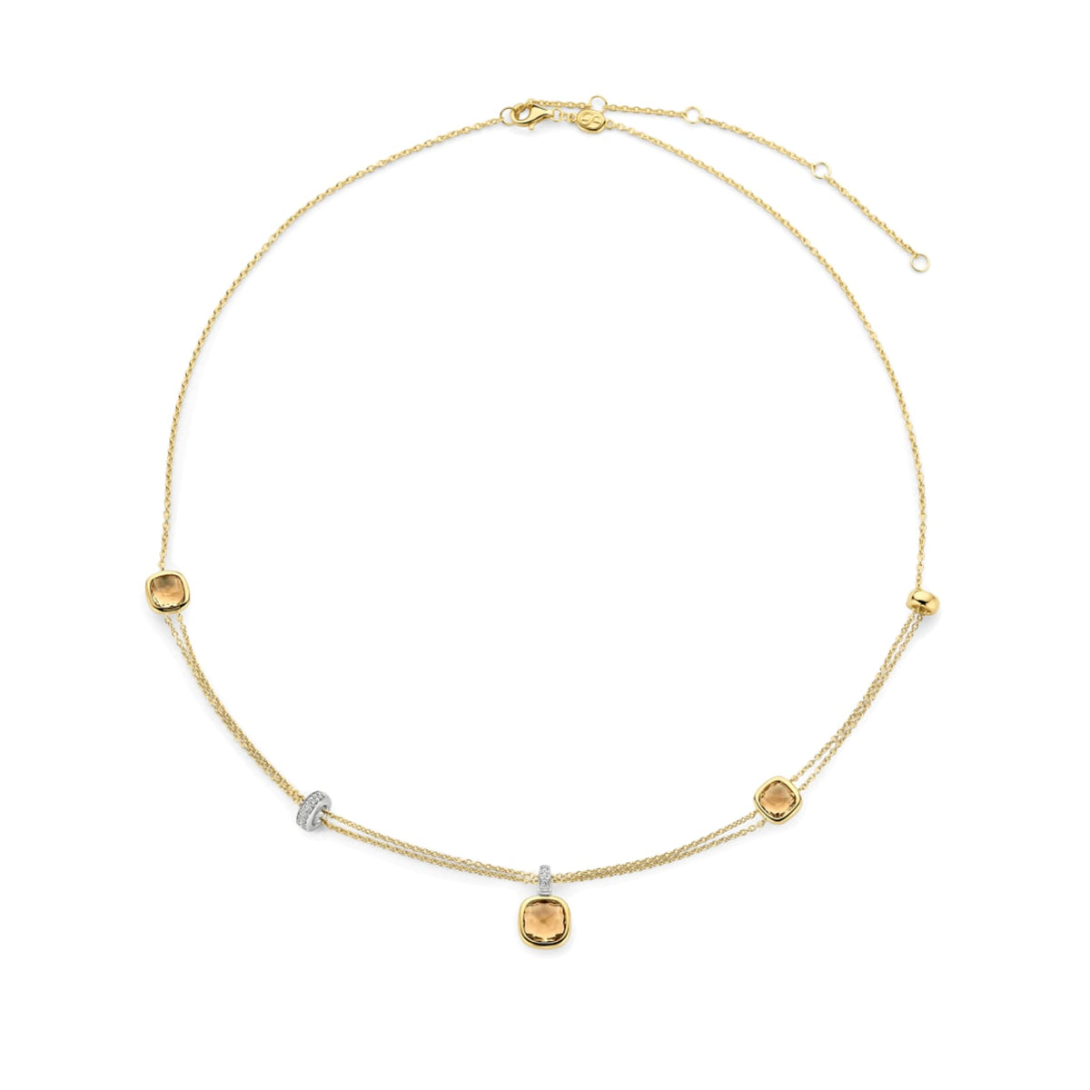 Collana catena Ti Sento in argento placcato oro e zirconi MISURA UNICA