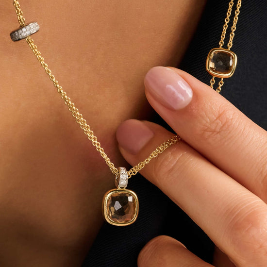 Collana catena Ti Sento in argento placcato oro e zirconi MISURA UNICA