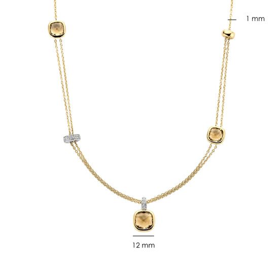 Collana catena Ti Sento in argento placcato oro e zirconi MISURA UNICA
