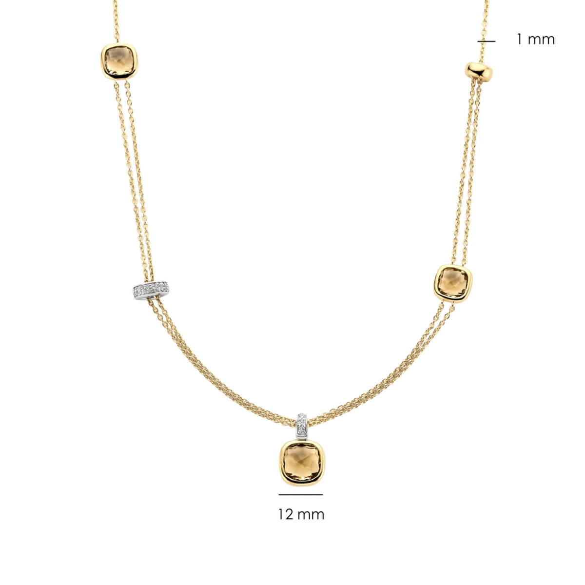 Collana catena Ti Sento in argento placcato oro e zirconi MISURA UNICA