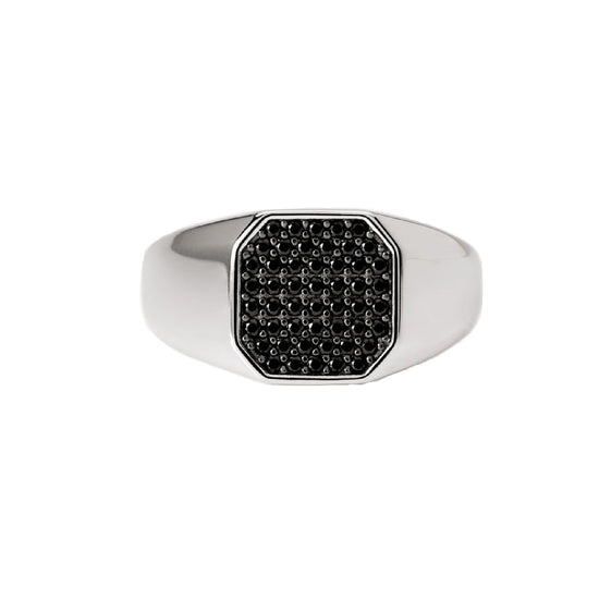 anello regolabile mabina uomo primo capitano in argento 925 con zirconi neri 523401