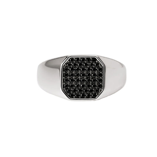 anello regolabile mabina uomo primo capitano in argento 925 con zirconi neri 523401