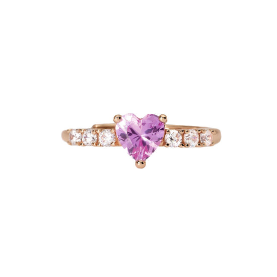 anello donna mabina rouge argento placcato oro rosa con tormalina rosa sintetica e zirconi 523406