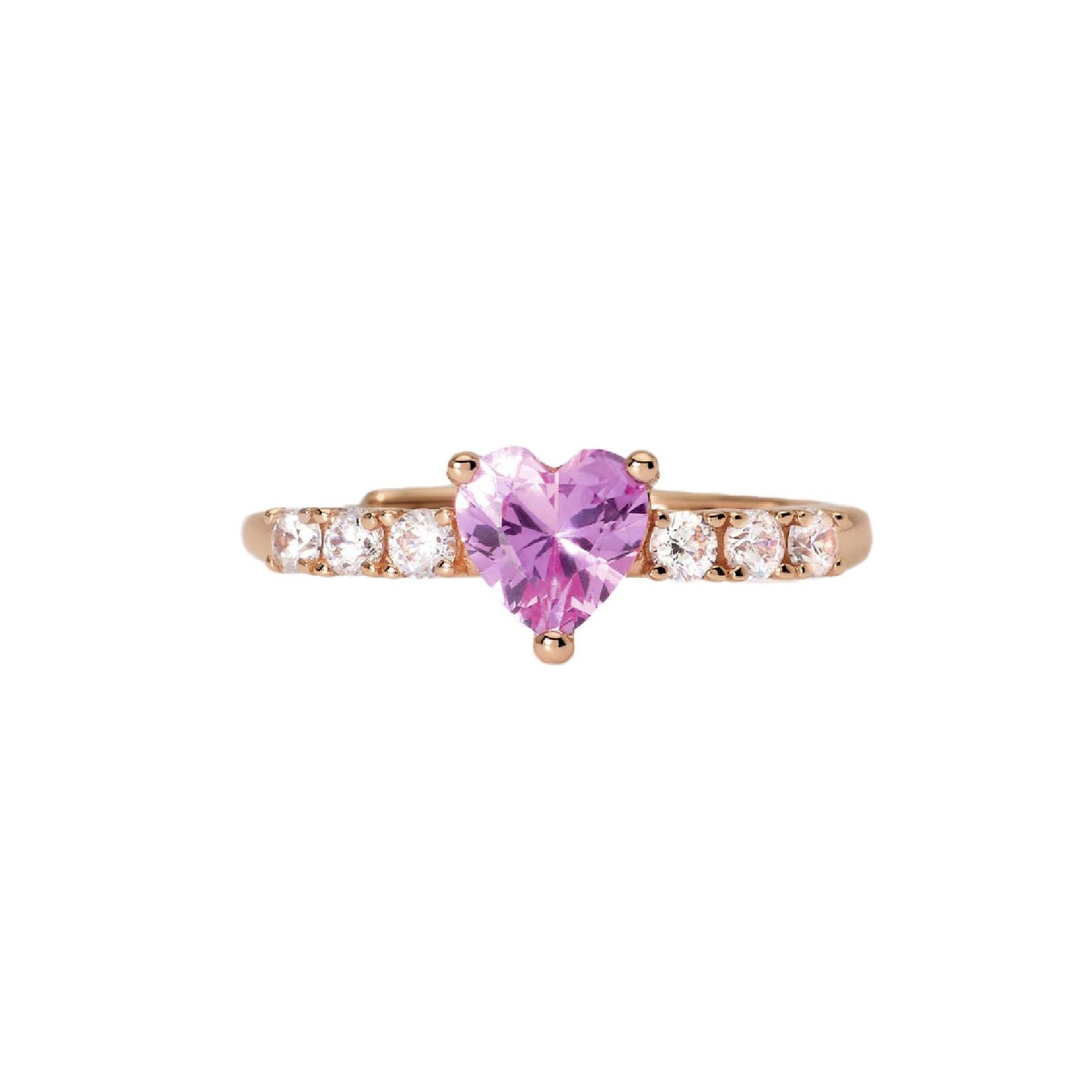 anello donna mabina rouge argento placcato oro rosa con tormalina rosa sintetica e zirconi 523406