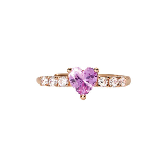 anello donna mabina rouge argento placcato oro rosa con tormalina rosa sintetica e zirconi 523406