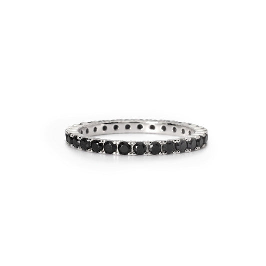 anello tuttogiro uomo mabina heritage in argento e zirconi neri 2 5 mm 523411 19