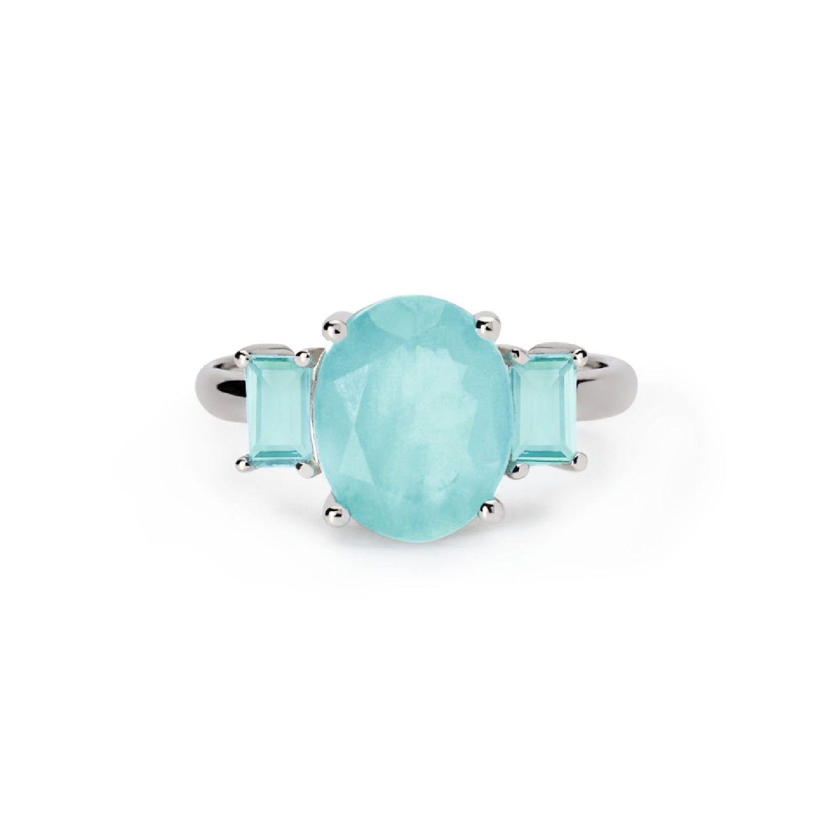 anello trilogy donna mabina santorini in argento glass azzurro e cristalli di rocca 523420