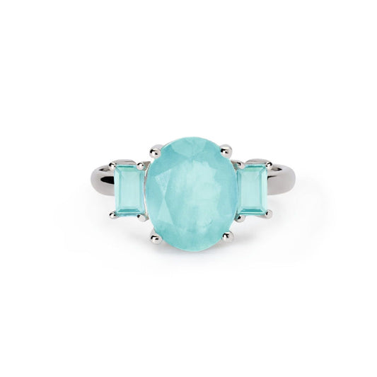 anello trilogy donna mabina santorini in argento glass azzurro e cristalli di rocca 523420