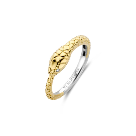 Anello serpente TI SENTO Milano in argento con pvd color oro 12