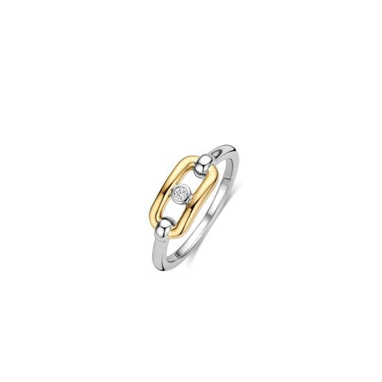 Anello Ti Sento in argento e placcato oro con zircone 12