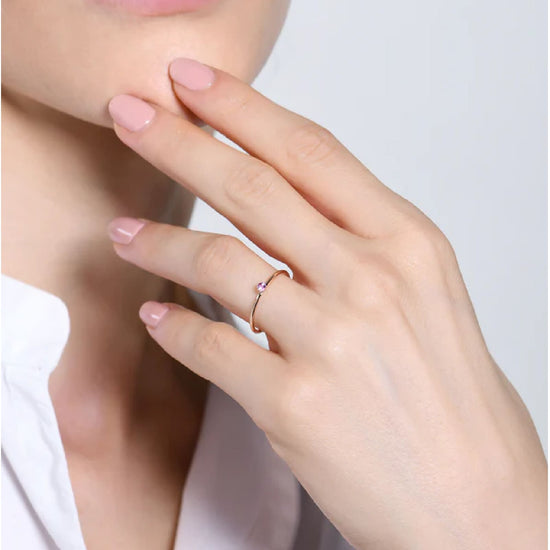 Anello solitario Burato Solitaire donna oro rosa zaffiro rosa 0,05ct 12
