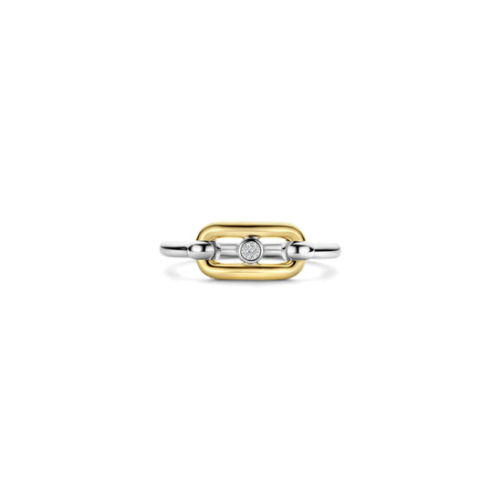 Anello Ti Sento in argento e placcato oro con zircone 12