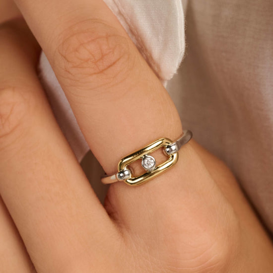 Anello Ti Sento in argento e placcato oro con zircone 12