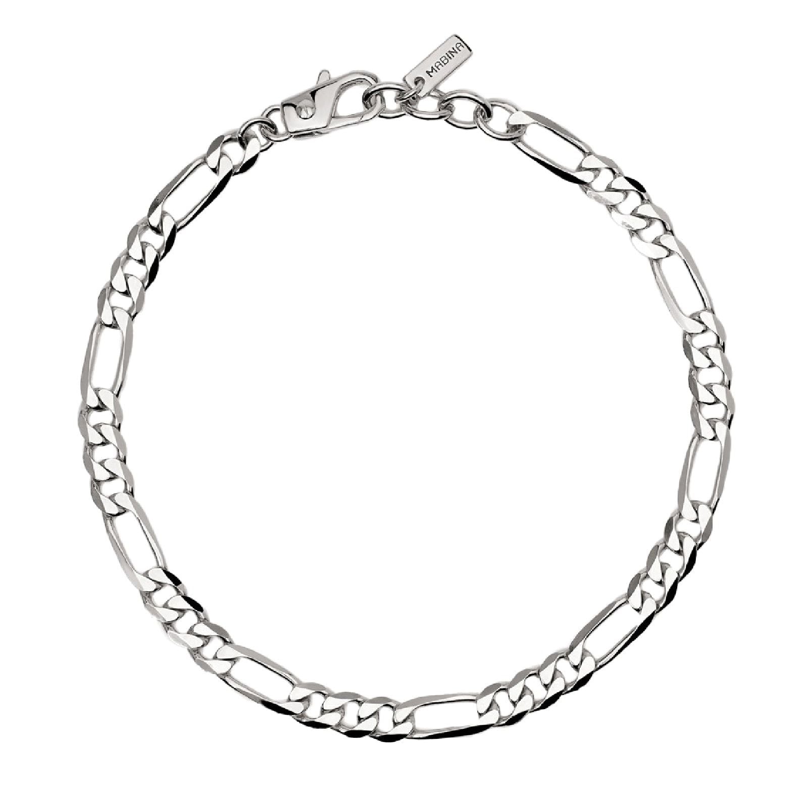 bracciale catena mabina uomo millennium in argento 925 con catena figaro 533831