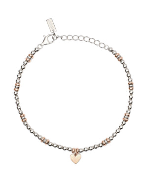 Bracciale catena da donna della collezione Mabina Little Mix in argento placcato oro rosa con cuore pendente 533839
