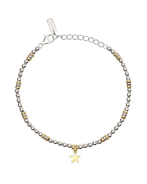 Bracciale catena da donna della collezione Mabina Little Mix in argento placcato oro con stella pendente 533840
