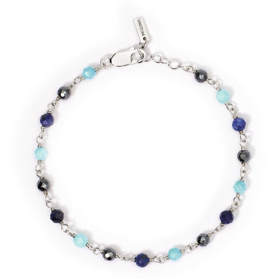 bracciale uomo mabina giramondo argento con pietre preziose sui toni del blu 533857