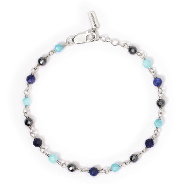 bracciale uomo mabina giramondo argento con pietre preziose sui toni del blu 533857