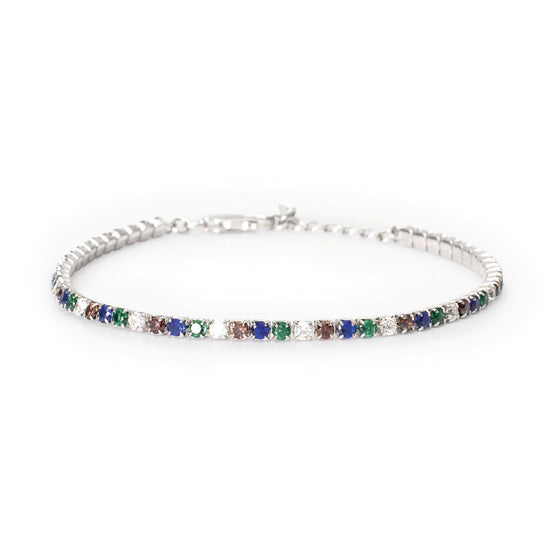 bracciale uomo mabina uomo mini tennis in argento pietre multicolor 2 5 mm 533859