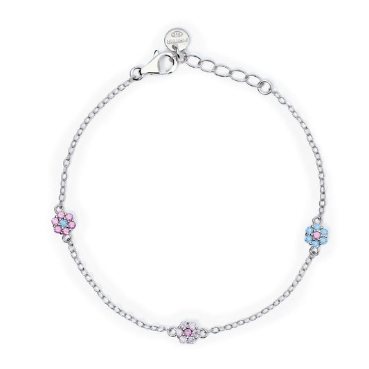 bracciale bambina mabina fior fiore in argento tormalina e zirconi multicolor 533876