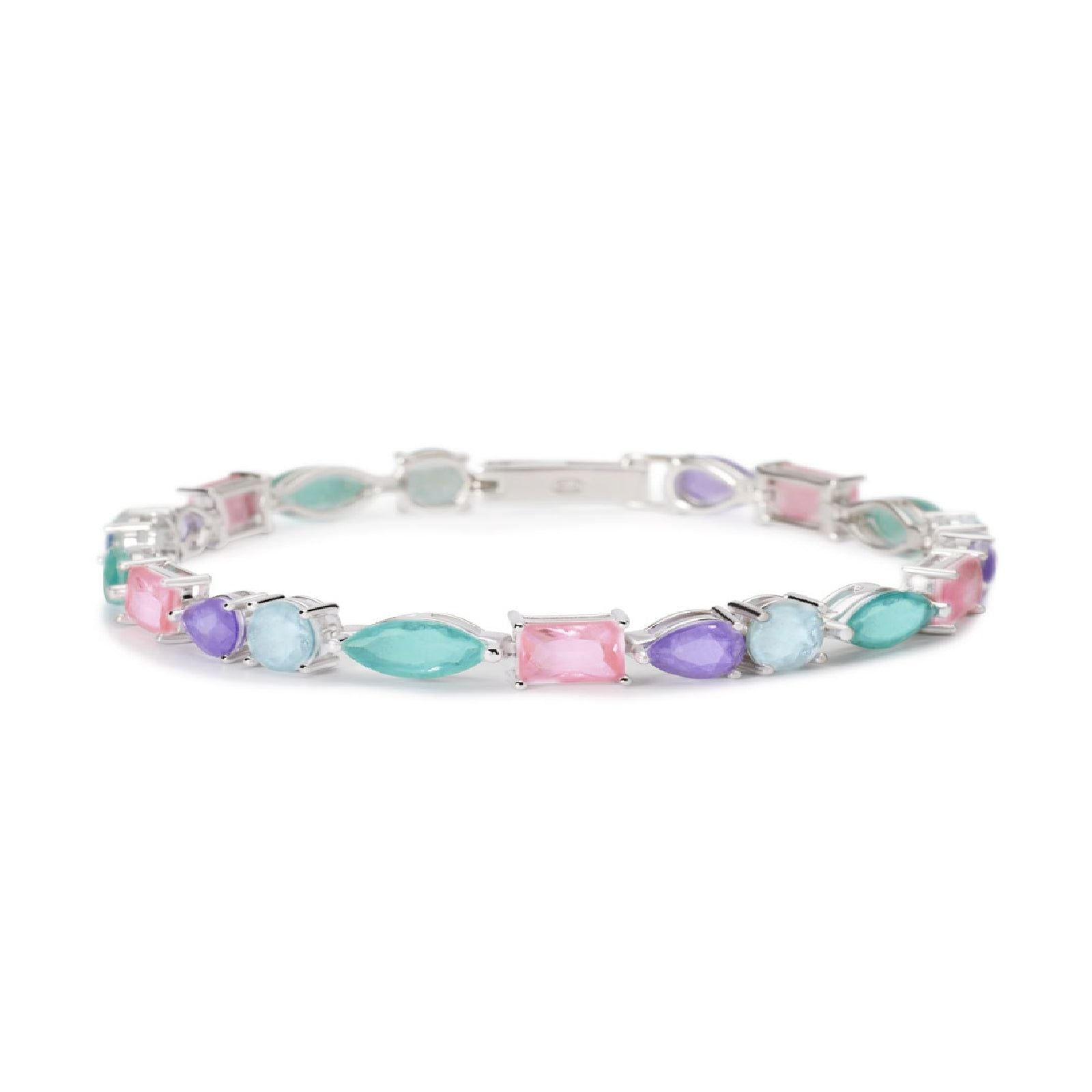 bracciale tennis donna mabina santorini argento glass multicolor e cristallo di rocca 533900 17