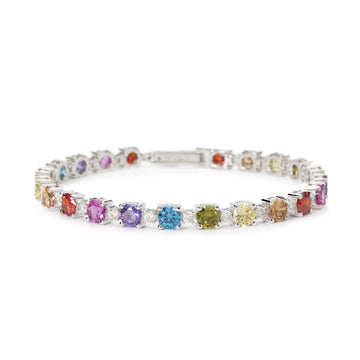 bracciale tennis donna mabina chapeau in argento tormalina zirconi e acquamarina 533905 17
