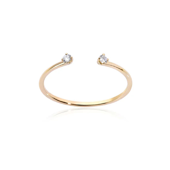 Anello aperto Burato Solitaire donna oro giallo e diamanti 0,06ct 14