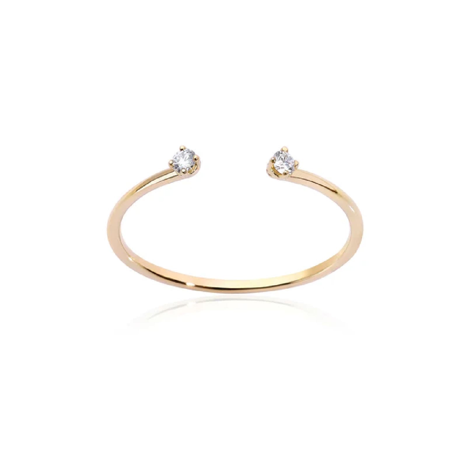 Anello aperto Burato Solitaire donna oro giallo e diamanti 0,06ct 14