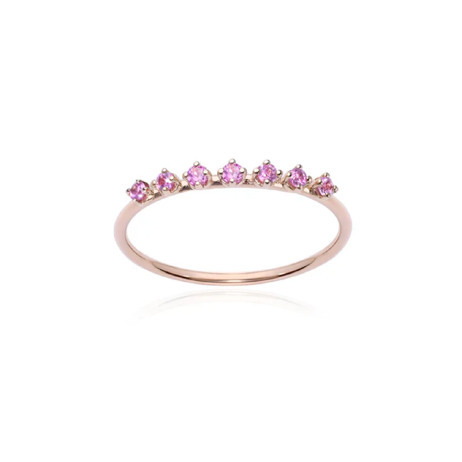 Anello veretta Burato Solitaire donna oro rosa zaffiri rosa 0,14ct 14