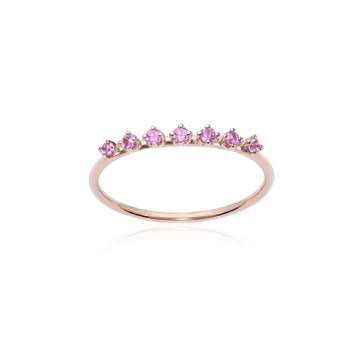 Anello veretta Burato Solitaire donna oro rosa zaffiri rosa 0,14ct 14