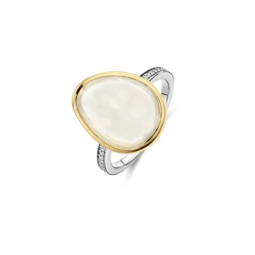 Anello TI SENTO Milano in argento bicolor con pietra bianca 14