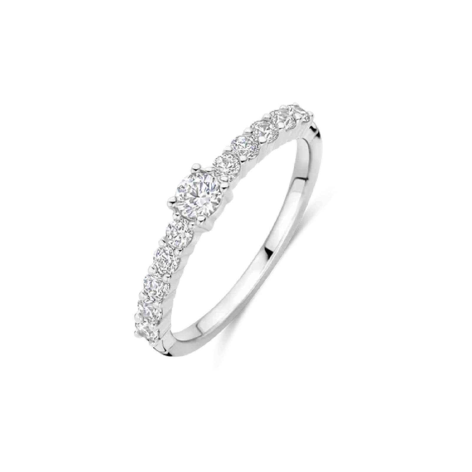 Anello solitario TI SENTO Milano in argento e zircone centrale 14
