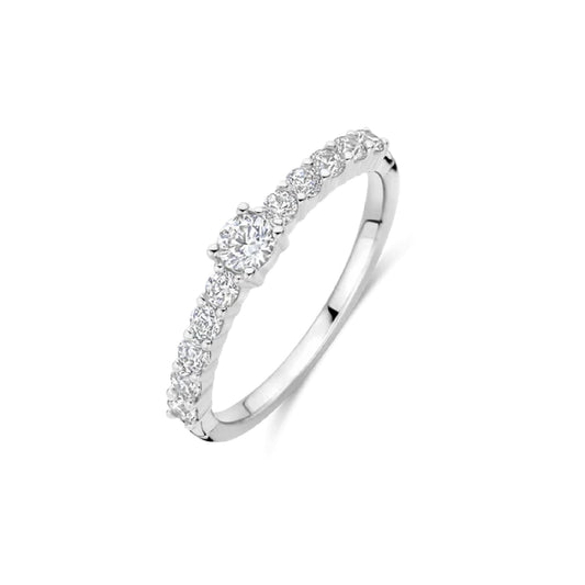 Anello solitario TI SENTO Milano in argento e zircone centrale 14