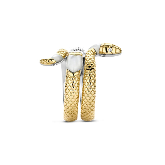 Anello serpente TI SENTO Milano in argento bicolor con zirconi 14