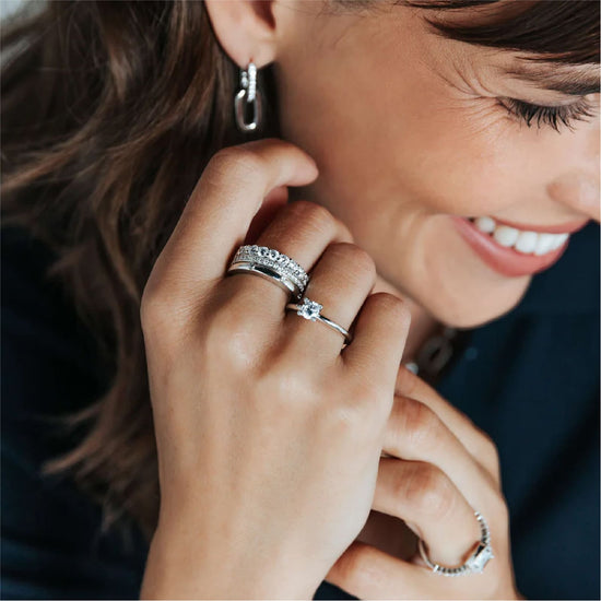 Anello solitario TI SENTO Milano argento con zircone bianco 14