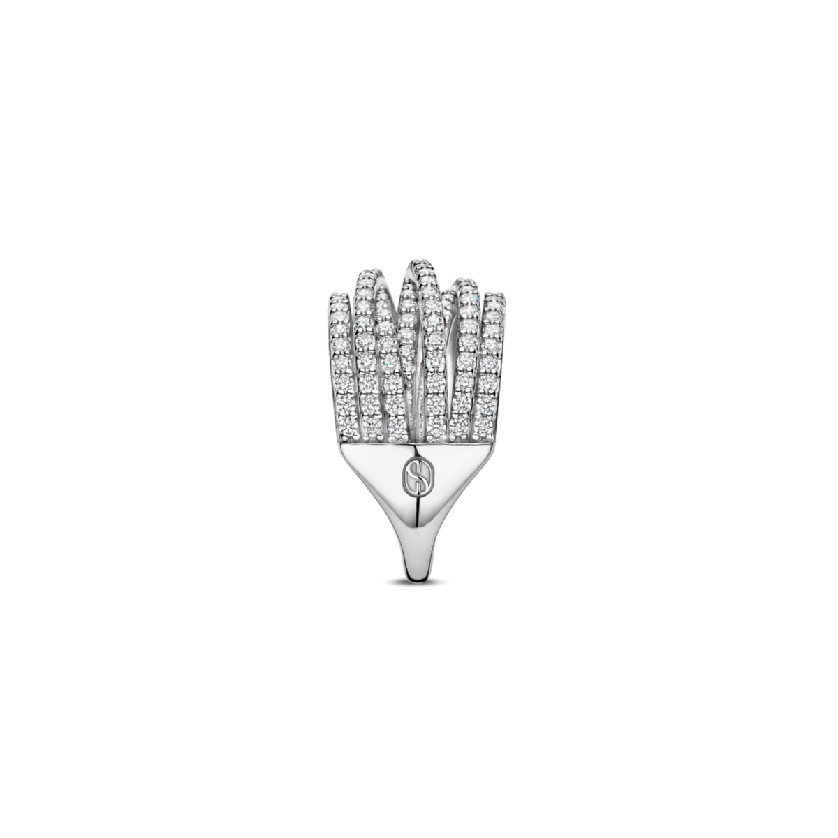 Anello multifilo Ti Sento in argento placcato platino zirconi 14