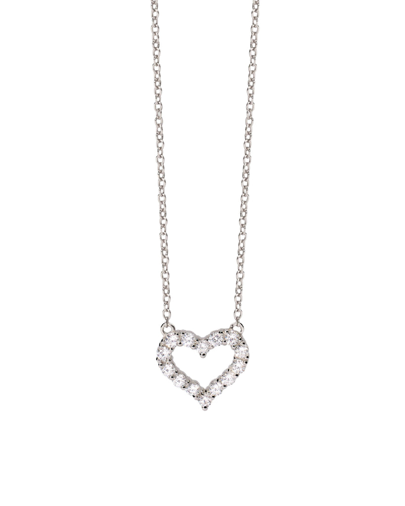 Collana girocollo da donna della collezione Mabina Happy Love in argento 925 con cuore di zirconi bianchi 553681