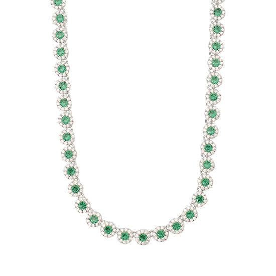 collana tennis donna mabina milanesienne in argento con zirconi bianchi e verdi 553684