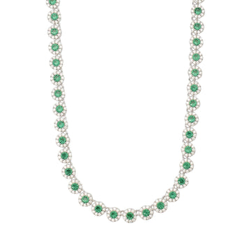 collana tennis donna mabina milanesienne in argento con zirconi bianchi e verdi 553684