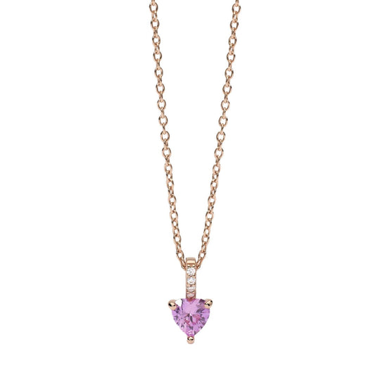 girocollo donna mabina rouge in argento placcato oro rosa e cuore rosa 553685