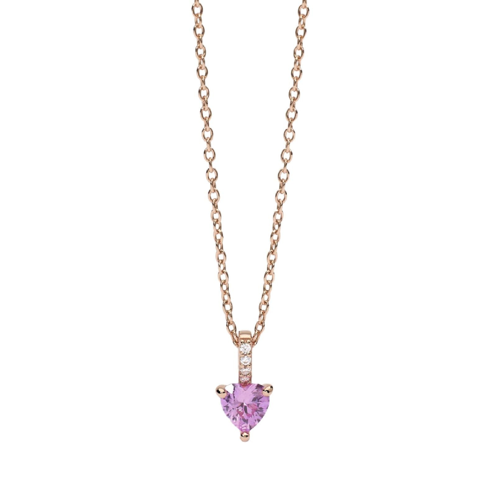 girocollo donna mabina rouge in argento placcato oro rosa e cuore rosa 553685