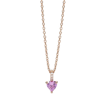 girocollo donna mabina rouge in argento placcato oro rosa e cuore rosa 553685