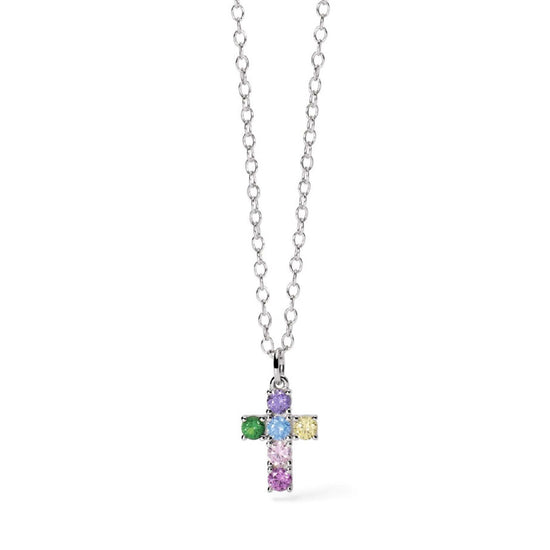collana bambini mabina junior croce del sud in argento croce tormalina e zirconi 553693